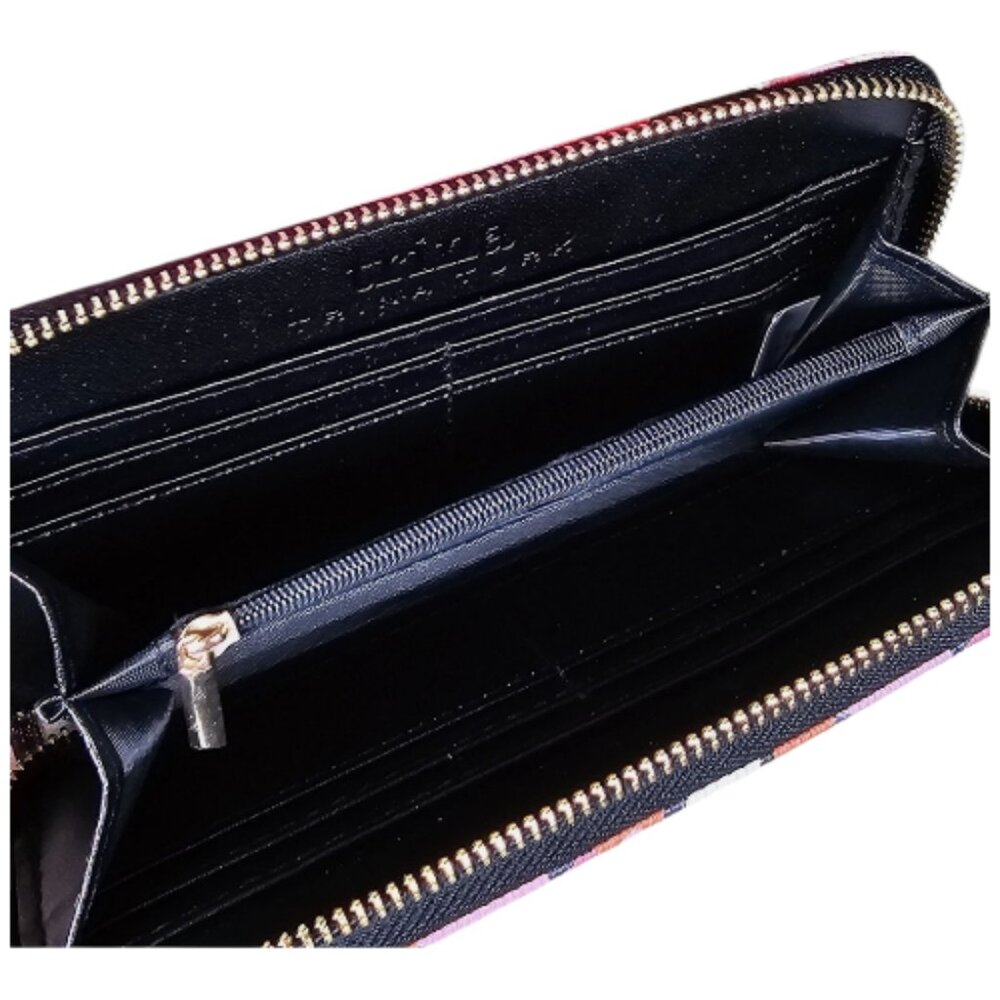 Trina Turk Large Floral Vegan Leather Zip Wallet "All Over Narcissus" - Picture 3 of 8